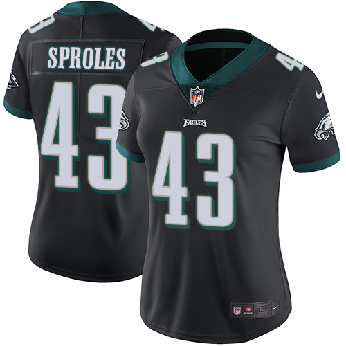 Nike Eagles #43 Darren Sproles Black Alternate Women's Stitched NFL Vapor Untouchable Limited Jersey